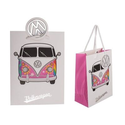 Gift bag, VW T1 Bus - Floral I, approx. 23 x 17 cm