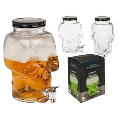 Beverage dispenser, skull, approx. 4 litres,