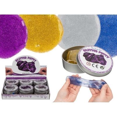 Glittering play dough in a can, approx. 60 g
