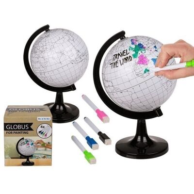 Globe to paint (incl. 4 colored pencils)