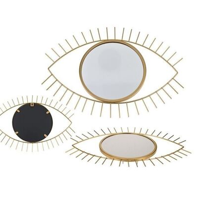 golden metal mirror, eye,