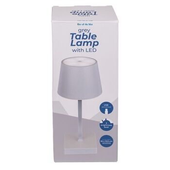 Lampe de table grise avec LED, 2