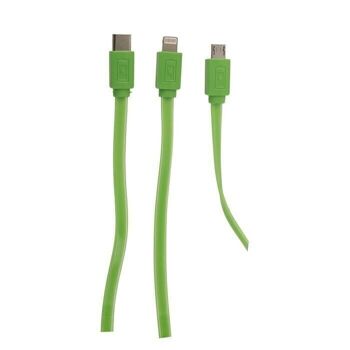 Câble de données USB vert pour iPhone, Type C & Micro 4