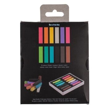 Craie pour cheveux, environ 4 cm, lot de 12 couleurs assorties 3