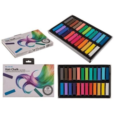 Hair chalk, approx. 4 cm, 24-colored assorted set