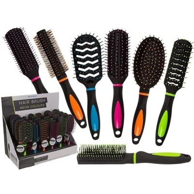 Brosse à cheveux, néon, environ 23 cm,