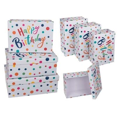 Caja de regalo gris claro, feliz cumpleaños,