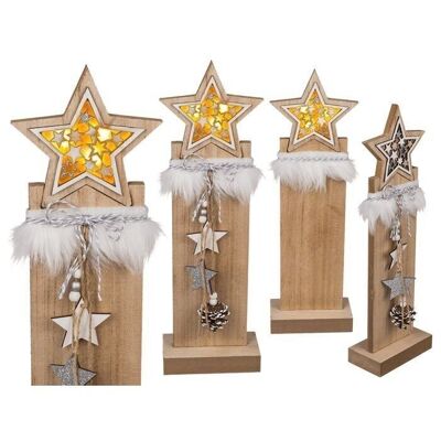 Wooden standee with star & LED,
