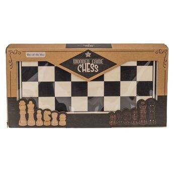 jeu de société en bois, échecs, environ 34 x 34 cm, 2