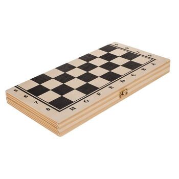 jeu de société en bois, échecs, environ 34 x 34 cm, 4