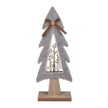 Décoration en bois, sapin, 40 cm environ, 2 assorties 3