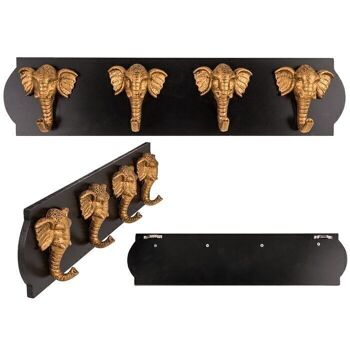 armoire en bois à têtes d'éléphants, 1