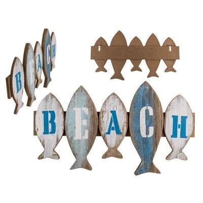 wood sign with fish, beach,