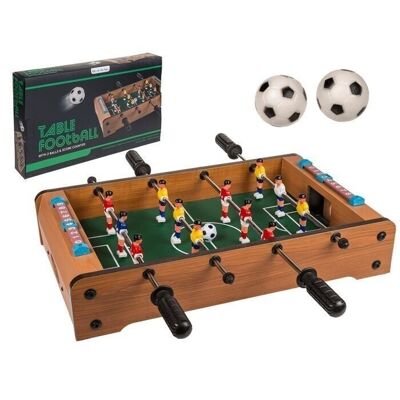Wooden table soccer game, kicker, approx. 51 x 31 cm,