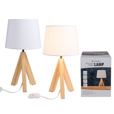 Wooden table lamp I, H: approx. 40 cm,