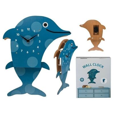 Children's Wooden Wall Clock Dolphin