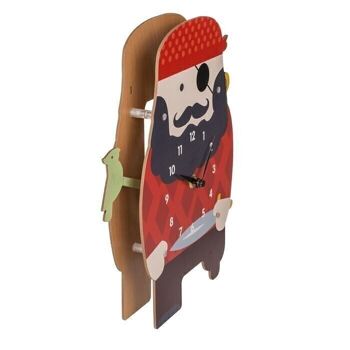 Horloge Murale en Bois pour Enfants Pirate Environ 21 x 29 cm 4