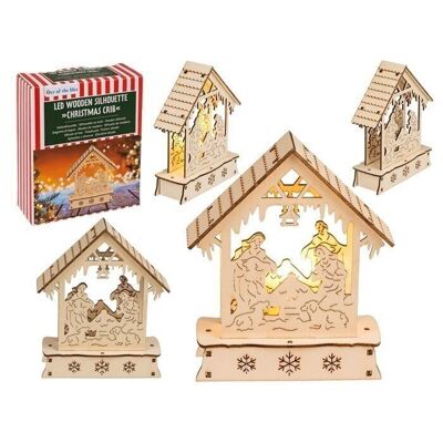 wooden silhouette, nativity scene, with LED,