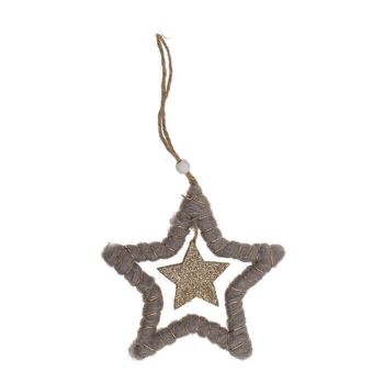 étoile en bois enveloppée de laine, 2