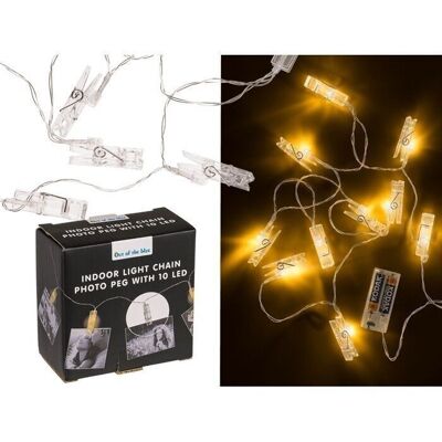 Fairy lights, photo clothespin, with 10 LEDs
