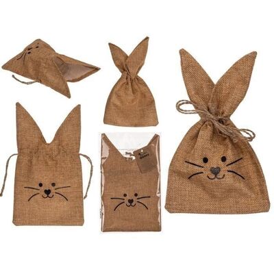 Jute bag, Easter Bunny, approx. 15 x 26 cm