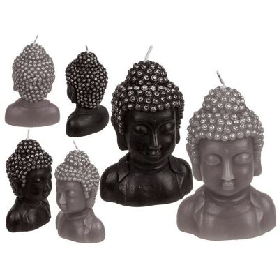 Candle, Buddha head, approx. 8 x 6.5 x 12.5 cm,