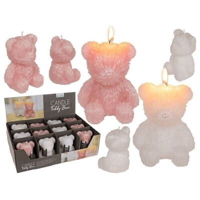 Candle, teddy bear, approx. 11 x 9.5 x 13.5 cm,