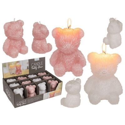 Candle, teddy bear, approx. 8 x 7 x 10.5 cm,