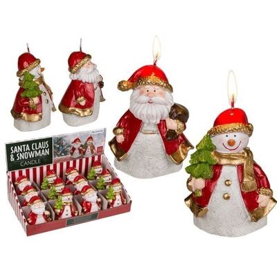 Vela, Papá Noel y muñeco de nieve ordenados,