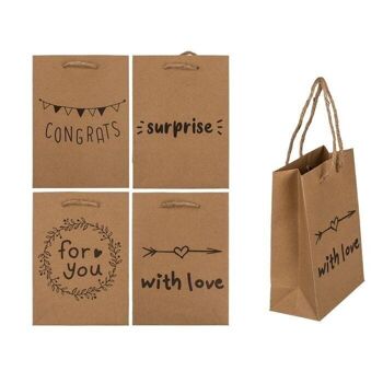 Sac cadeau en papier kraft, Pour vous, Félicitations, 1