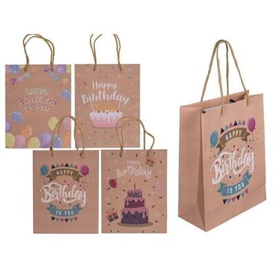 Brown paper gift bag, Happy Birthday, 2nd