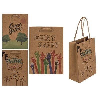 Kraft paper gift bag, motivational sayings,