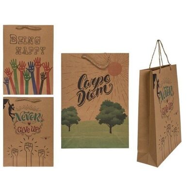 Kraft paper gift bag, motivational sayings II,