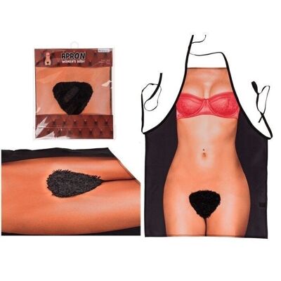 kitchen apron, female body,