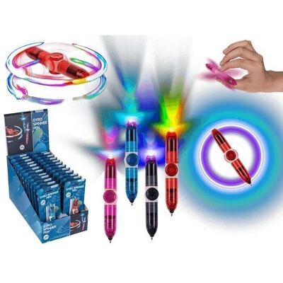 Ballpoint pen, gyro spinner with LED