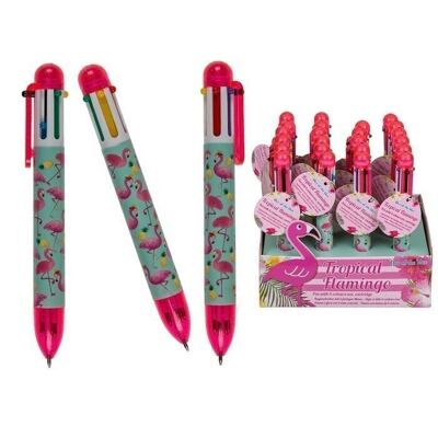 ballpoint pen, tropical flamingo,