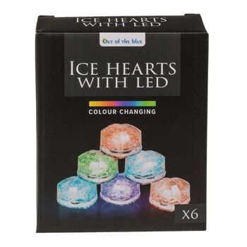 Coeur de glace en plastique avec LED, changement de couleur, 2