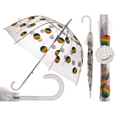 Parapluie dôme, drapeau Pride,