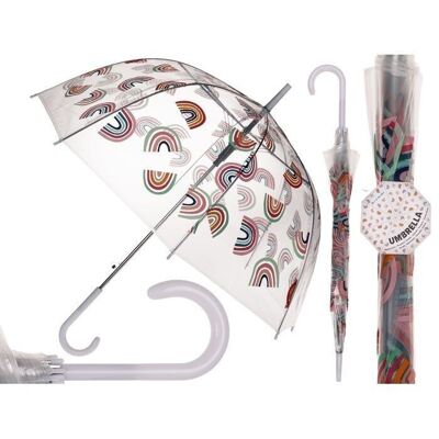 parapluie dôme, pastel arc-en-ciel,