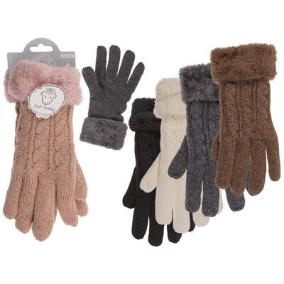 Cuddly gloves, elegant, cable knit,
