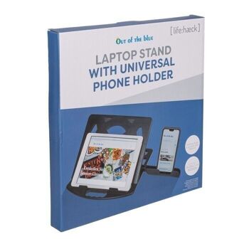 Support pour ordinateur portable avec support universel pour téléphone, 3