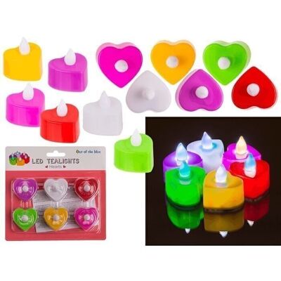 LED tealight hearts, with flickering effect, approx. 4 cm