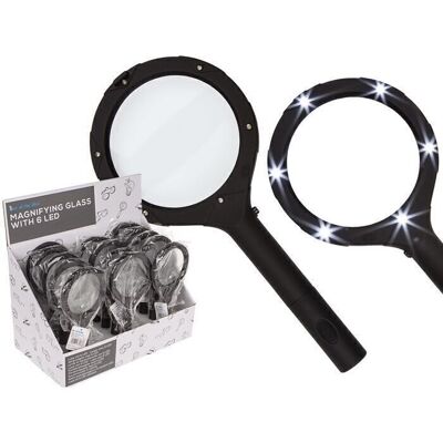 Reading magnifier with 6 LEDs, approx. 24 cm,