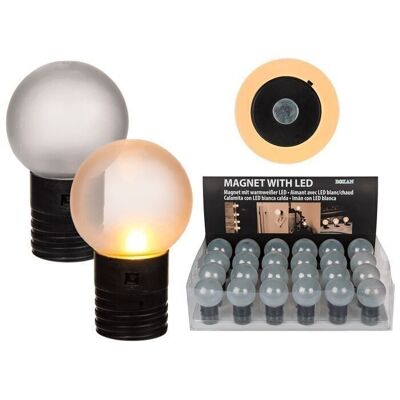 Luminaire, sphere, with magnet & warm white LED
