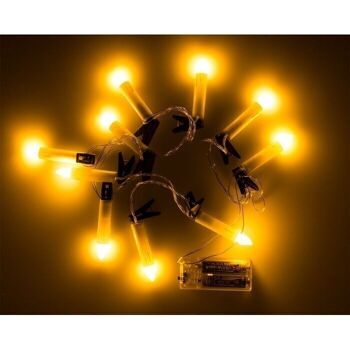 Guirlande lumineuse avec 10 bougies LED, minuterie et clip, 3