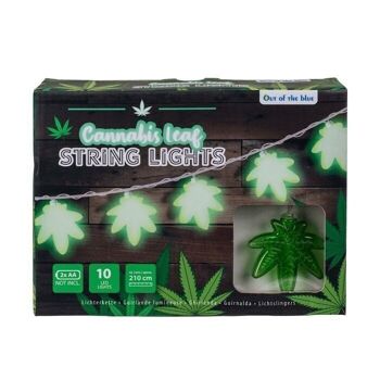 Guirlande lumineuse, feuille de cannabis, avec 10 LED, 2