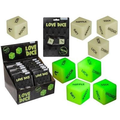 Love dice with English words, lights up