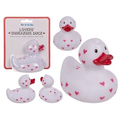 Lover's squeaky duck, approx. 10 cm,