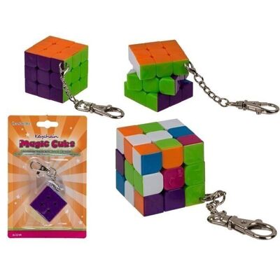 Magic cube with snap hook, approx. 3.5 cm,