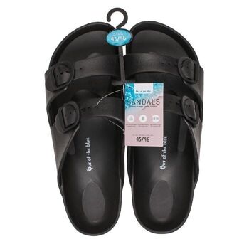 Sandales pour hommes, noires, pointure 45/46, 2